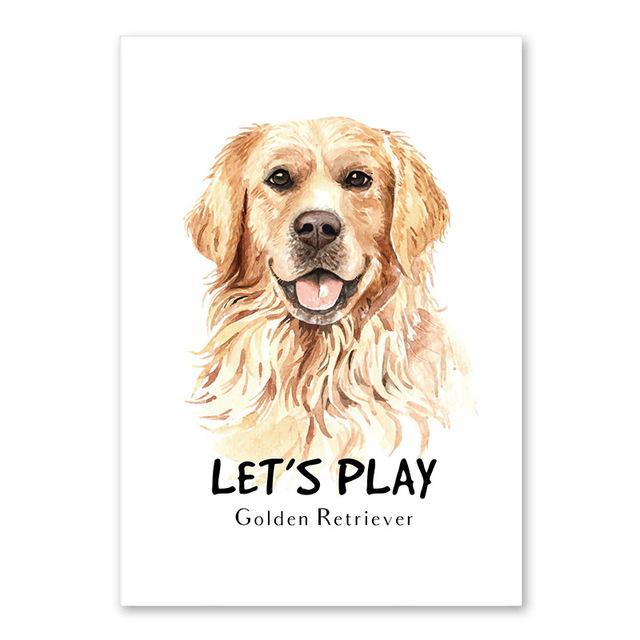 

Скандинавский стиль, домашняя собака, золотистый ретривер, бульдог, чихуахуа-терьер, декоративная живопись для гостиной, безрамная картина с животным на холсте 21*30cm