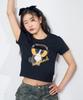 Wild Rock Romantic Cat Nyangpa Crop Top_Black