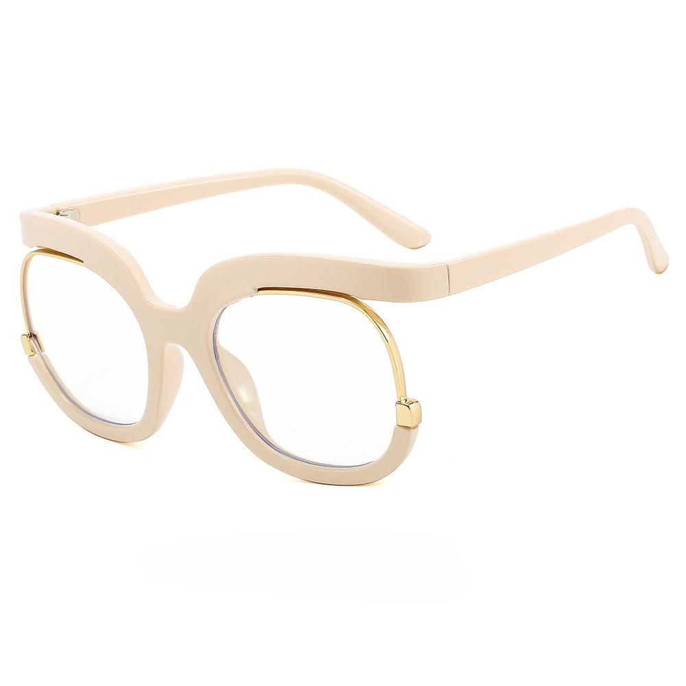 Damen Übergroße Lesebrille Herren Blaulichtfilter Alterssichtigkeit Brille Mode Einzigartige Runde Fassungen Dekorative Brille Dioptrie