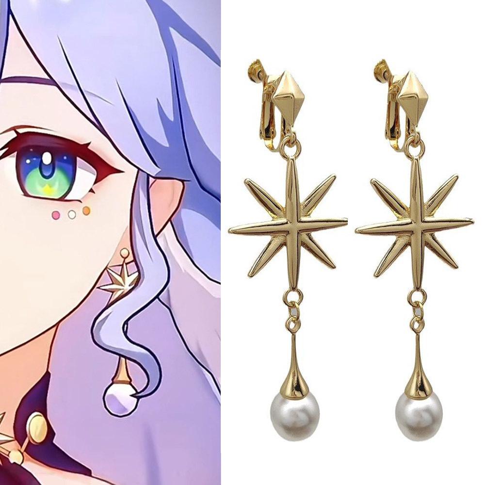 Star Rail Honkai Robin Earrings Ear Clips Cosplay Alloy Accessories Anime Cos
