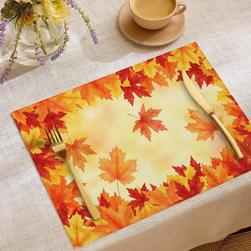 Thanksgiving Turkey Print Placemat Non Slip Heat Resistant Washable Dinner Table Mat