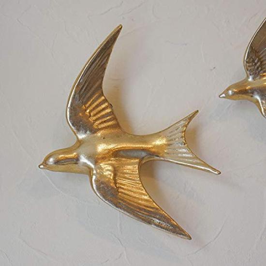 Wall Decor Birds, Small & Large Sizes, Set of 2 (Gold)