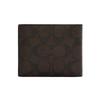 Coach 3 In 1 Wallet 11 Classic Monogram Foldable Short Wallet With Keychain Gift Box Men Wallet Brown Red C6790-QBTKA