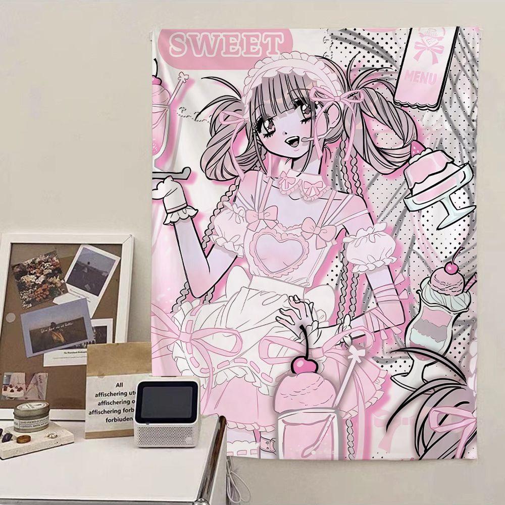 VIKAMA Healing Lolita Anime Girl Wall Hanging Bedroom Dorm Room InstagramStyle Sweet Healing Anime Atmosphere Background