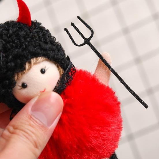 Yousheng Halloween Hanging Plush Witch Doll with Lanyard, Cute Furry Pom Pom Ball Doll Ornament for Doors Windows Trees Halloween Party