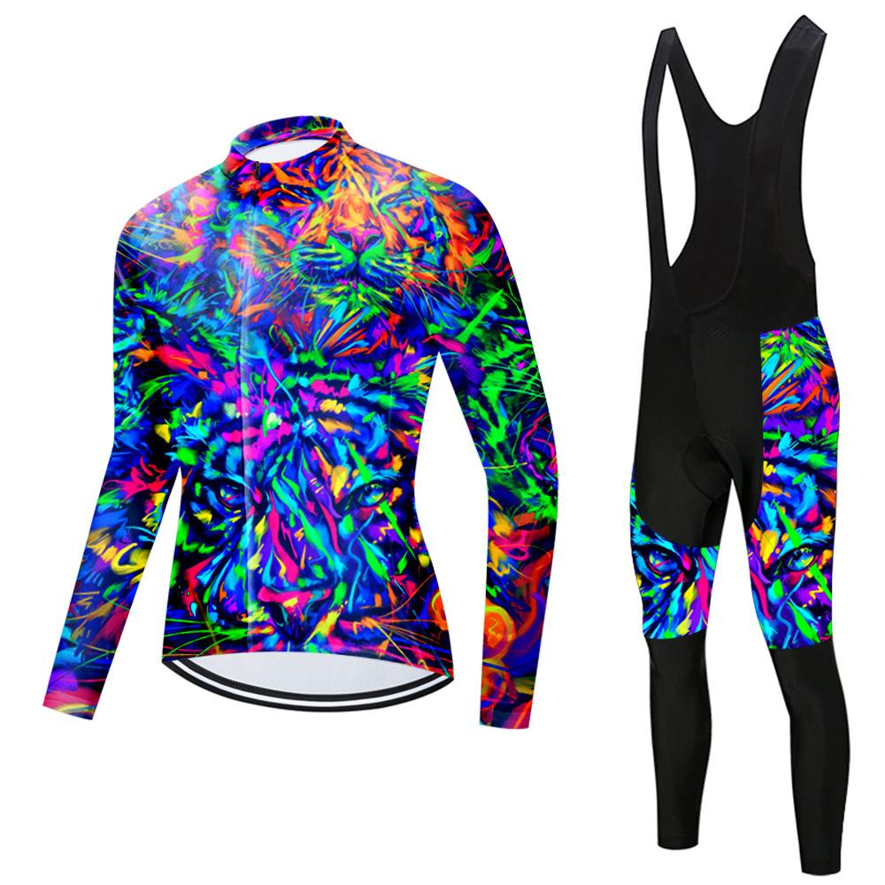 Set Long Sleeve Top Strap Pants Cycling Suit 2026 Autumn Breathable Cycling Suit Set