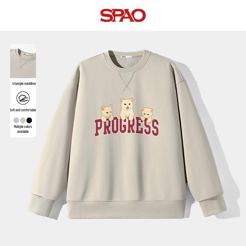 SPAO Women's Three Cats Graphic Pullover Sweatshirt