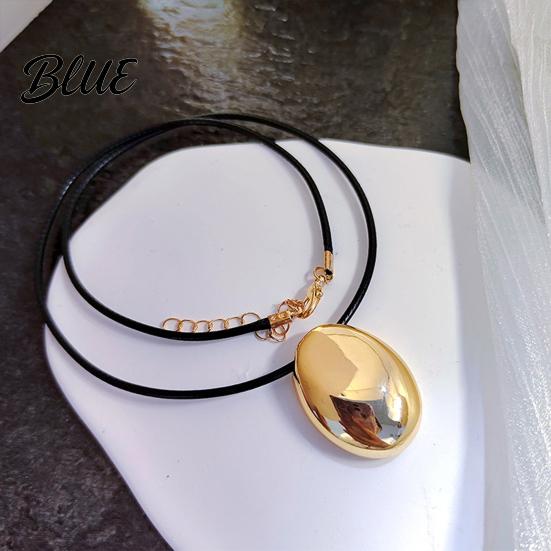Fashion Accessories for Women Oval Bead Clavicle Chain Necklace Alloy