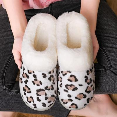 Women's Slippers Home Slippers for Women Fluffy Furry Plush Fleece Lined Warm Soft Comfort Anti Slip Leopard Print Slipper for Outdoor Indoor Slippers
