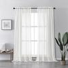 Slender Cross Bamboo Linen Polyester Gray Window Screen Finished Balcony Curtain Sand, Window Screen Is Opaque