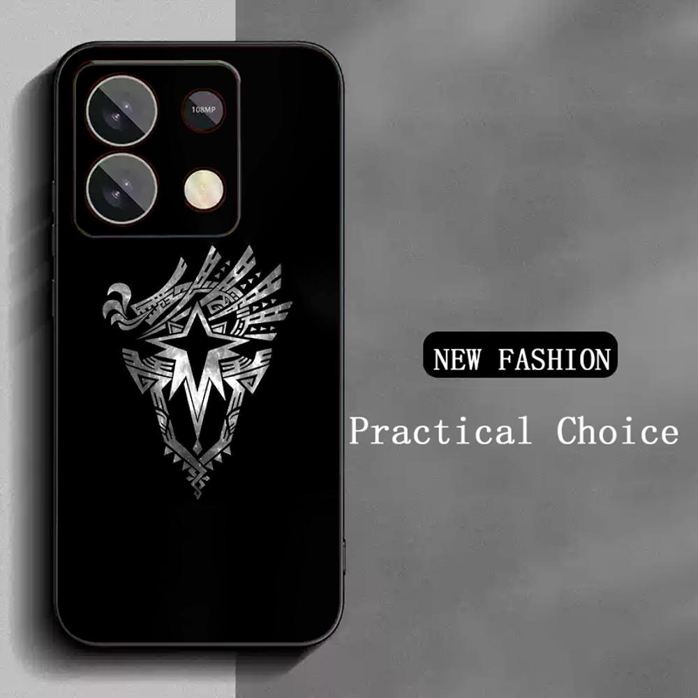 Monster Hunter Game Logo Design Phone Case For Redmi Note 14 13 12 11 Pro Plus S 5G 14C A3 Soft Black Phone Cover
