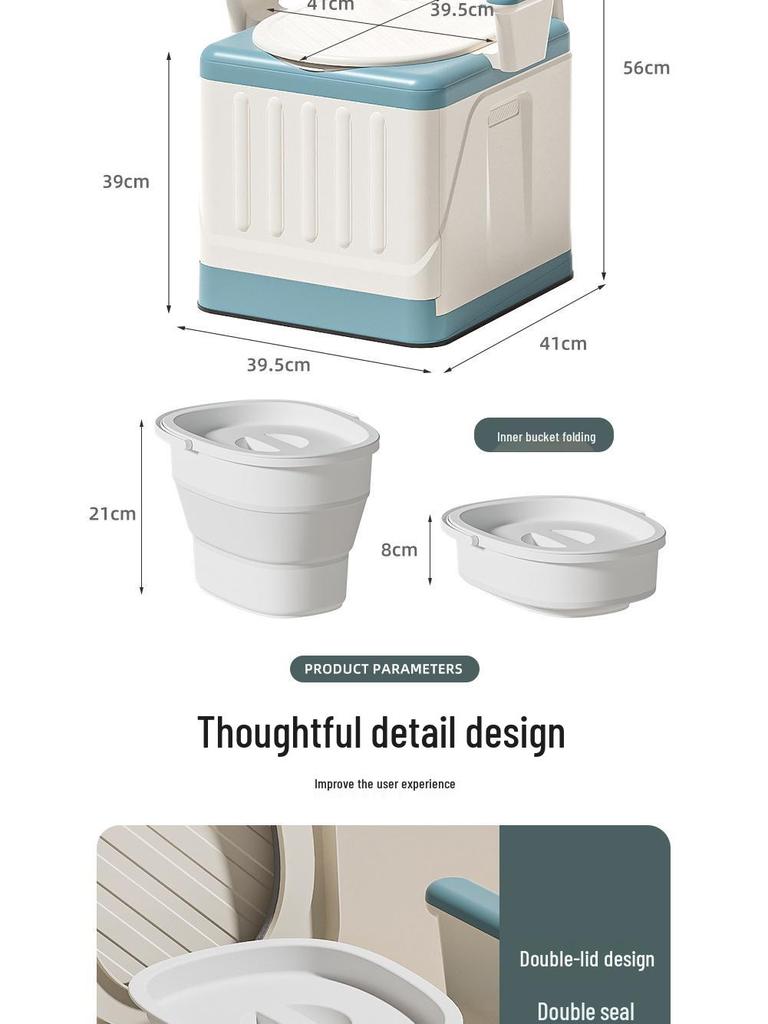 Scaun Comodă Portabil Pliabil, Rezistent la Mirosuri, pentru Adulți și Persoane Vârstnice