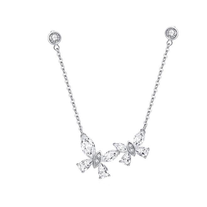Butterfly Rhinestone Bimetal Necklace – Light Luxury Clavicle Chain for Women