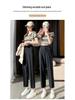 Women's High Waist Slimming Fleece-Lined Straight-Leg Harem Pants for Winter 