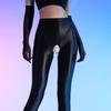 Open Crotch Sexy Tights High Waist Smooth Silky Pantyhose Pole Dance Slim Skinny Clubwear Women Oil Glossy Elastic Underwear