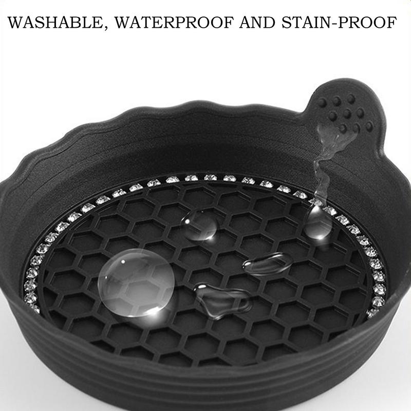 Truck Cup Holder Coasters Non-Slip Car Cup Coasters Automotive Interior Accessories Dustproof Mat Bling Crystal Rhinestone For