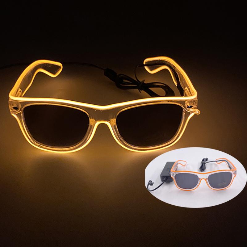 LED Sunglasses Masquerade Concert Club Rave Accessories Glowing Cyberpunk Men Women LED Pink Glasses Party Eyewear