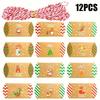 12pcs Christmas Pillow Boxes, Candy Packaging Boxes, Christmas Party Gift Packaging Advent Calendar Gift Packaging Box Christmas Matching Supply