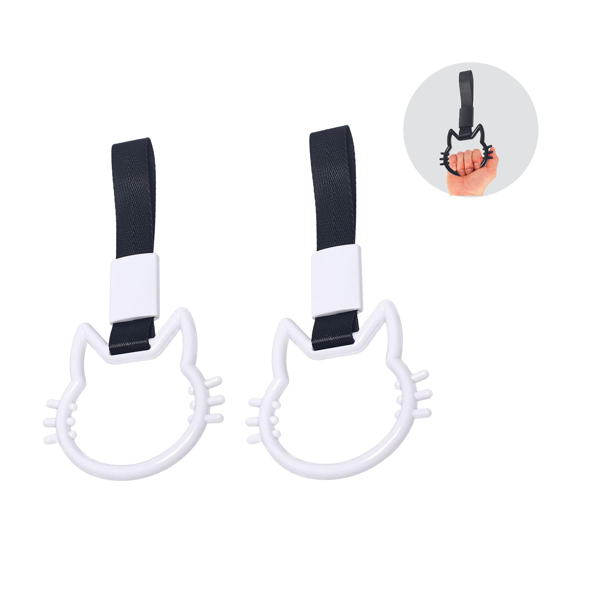 

Подвесной набор Pokumil в форме кошки, подвесной автомобильный помощник, удобный для подвешивания на заднее сиденье пассажира для различных транспортных средств, кожа, 2 кольца, белый