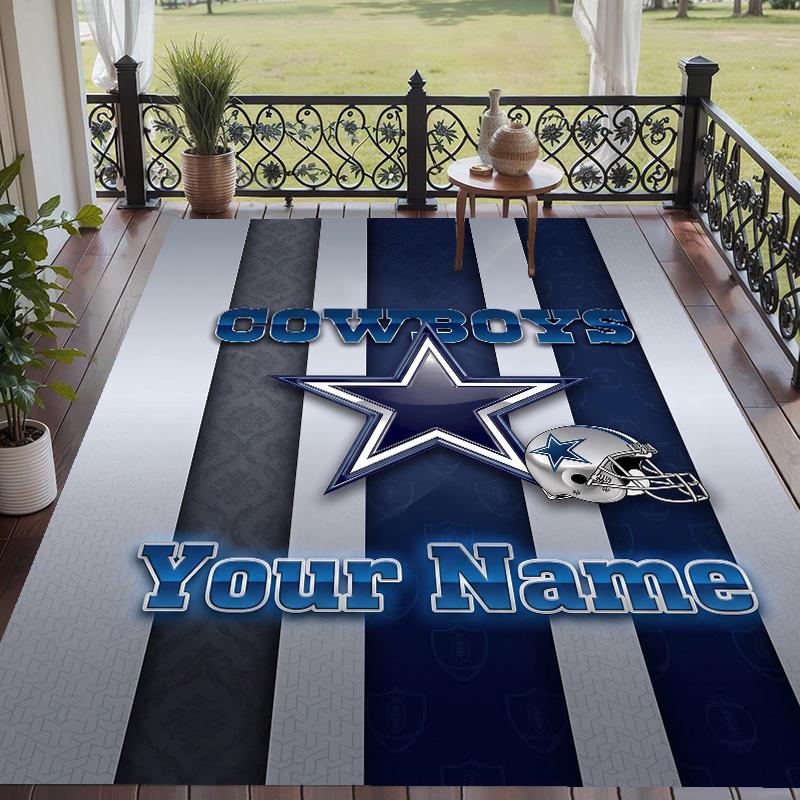 Custom Text Printed Rug Dallas Cowboys Non Slip Floor Carpet For Home Room Decor