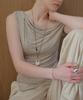Alleun Marble Oval Pendant Long Necklace
