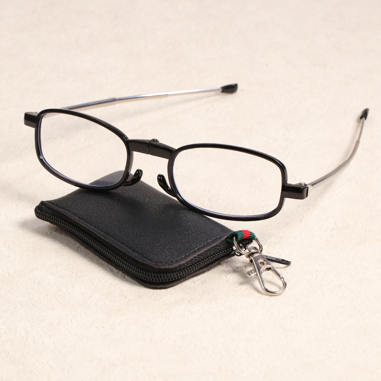 

Portable Folding Reading Glasses with Keychain Case Anti Blue Light Presbyopic Women Men Ultralight Hyperopia Eyeglasse 2.0