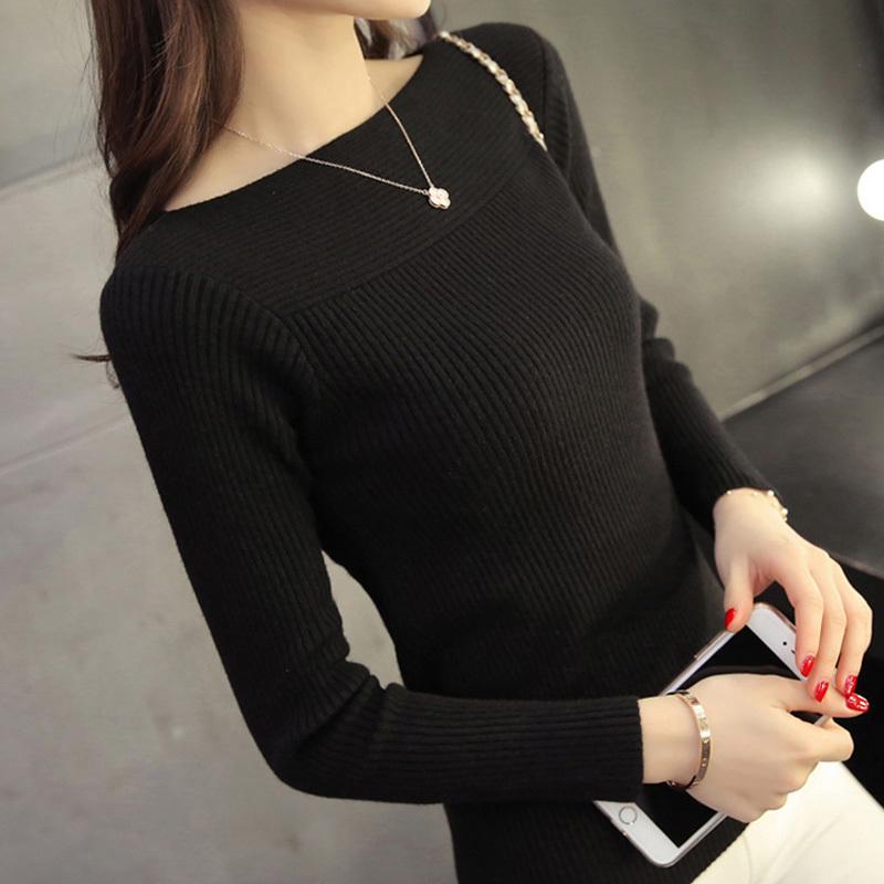 Slim Long Sleeve Women Sweater Top Autumn Winter Warm Solid O Collar Sweaters Women Fashion Pullover Sweaters