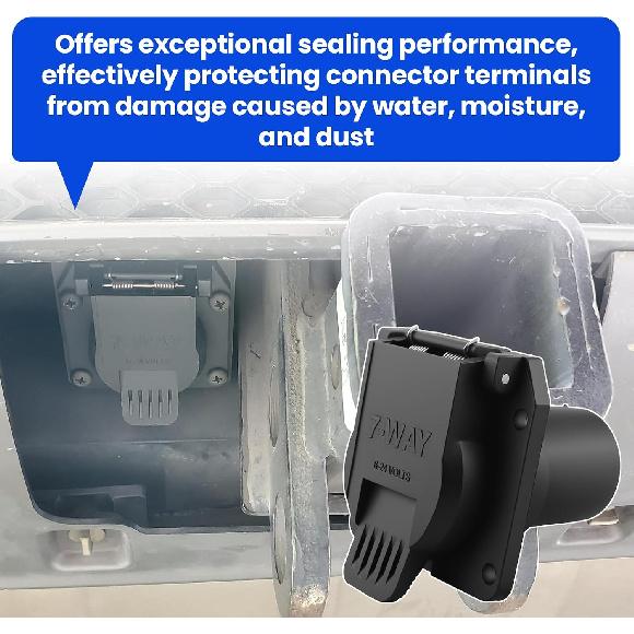 For OEM Style Replacement USCAR To RV 7-Way Trailer Plug Adapter | 7-Pin Vehicle-Side Female-End Socket for Ford, GMC, Chevy, Dodge, Silverado,
