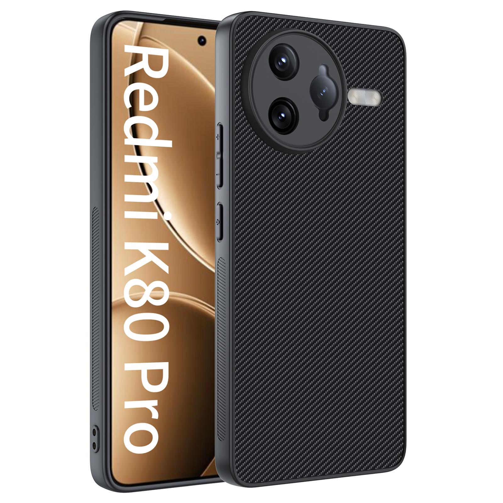 

Для Xiaomi Poco F7 Ultra 5G/Redmi K80 Pro 5G Чехол Текстура углеродного волокна Ультратонкий ПК Чехол для телефона Black