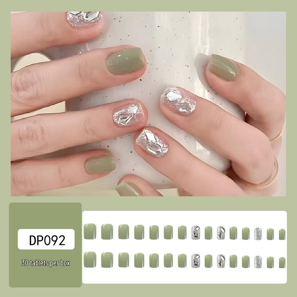 Reusable Blush Nail Art Set: 24 Detachable Wearable Nail Stickers