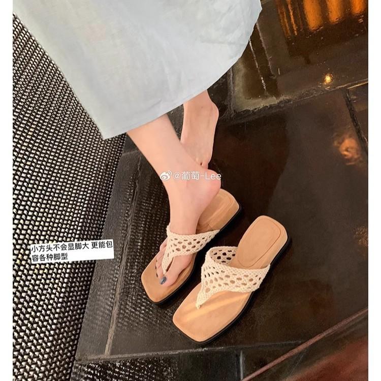 

The same style as the grape mother, the height increases by 4cm~ Bohemian style hollowed-out crocheted toe square head sandals for women s summer wear 40 белый