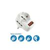 Electraline 71033 Adaptateur Bloc multiprise 3 Prises avec Interrupteur, fiche orientables, Blanc, 71033