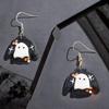 Women's Cute Halloween Ghost & Christmas Tree Polymer Clay Earrings