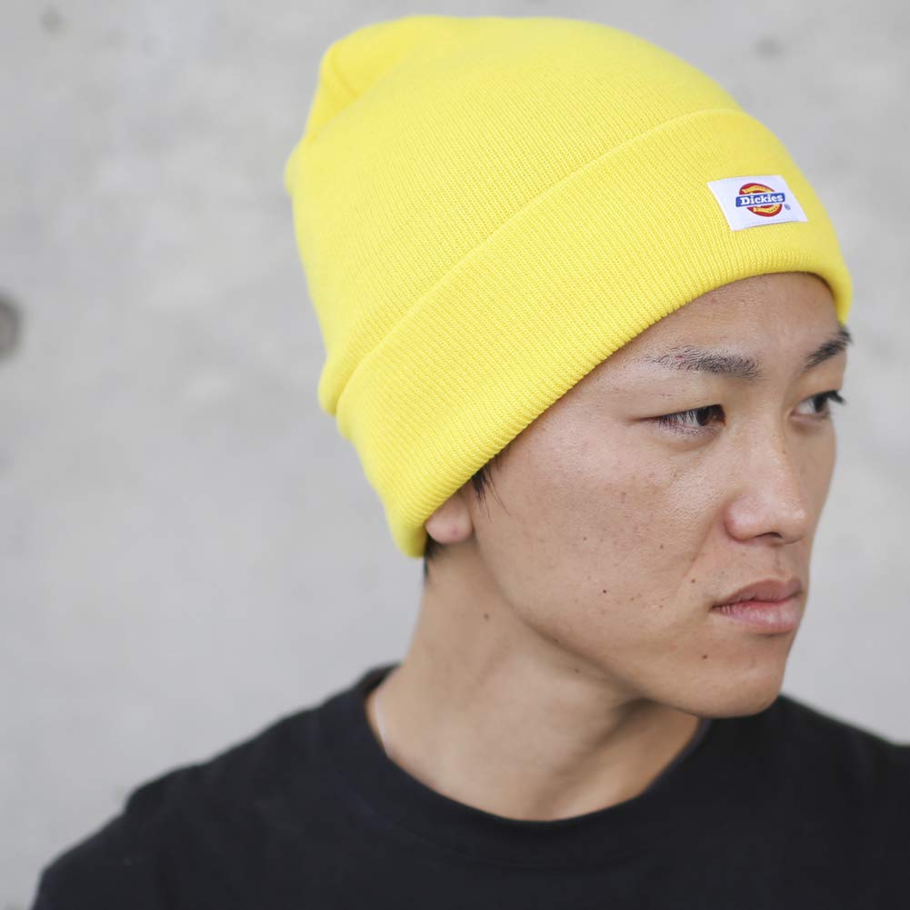Dickies Basic Knit Unisex Acrylic Knit Hat for Men and Solid Perfect for Snowboarding and Street Lemon Free Size Cap/Beanie Hat, Women, Color, Wear,