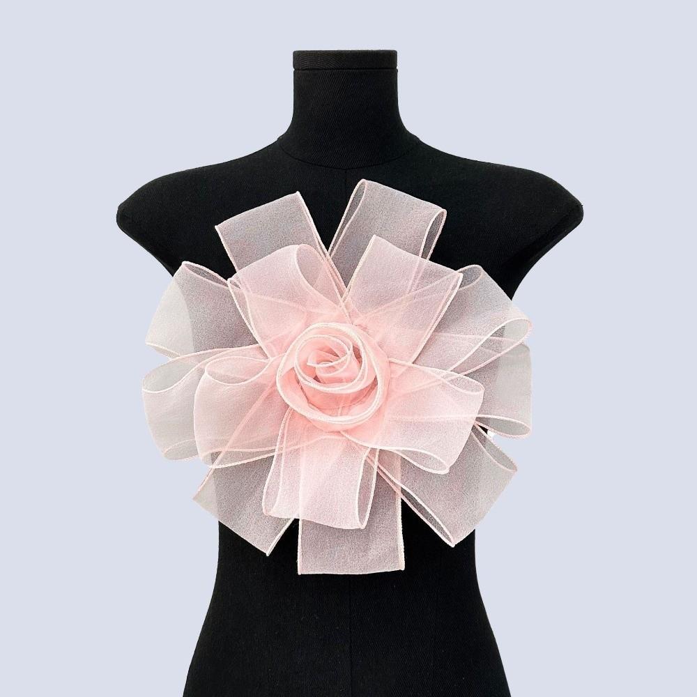 Exquisite Mesh Dress Cloth Patch Rose Flower Multi-Layer Large Flower Patch Sew On Patch DIY Chest Flower