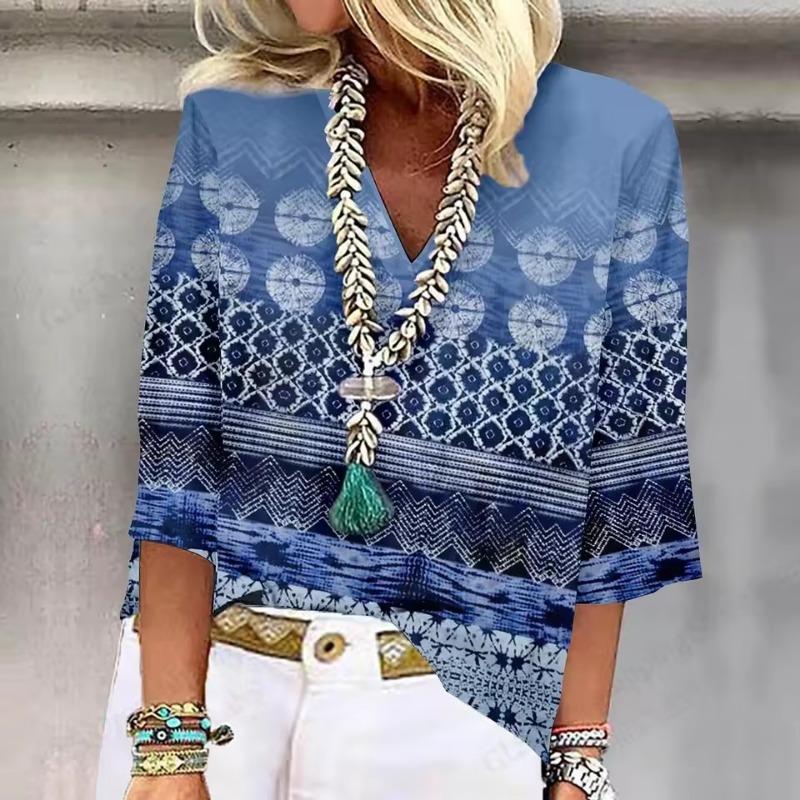 Summer New Women T-shirt Floral 3d Print Tshirt Women Fashion V-Neck Short Sleeve Oversized Tops Tee Female Clothes Harajuku Y2k