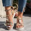Sandals For Women Casual Summer Flat Bohemian Rhinestone Sandals For Women Fashion Wedge Heel Sandalias De Mujer Verano 2026