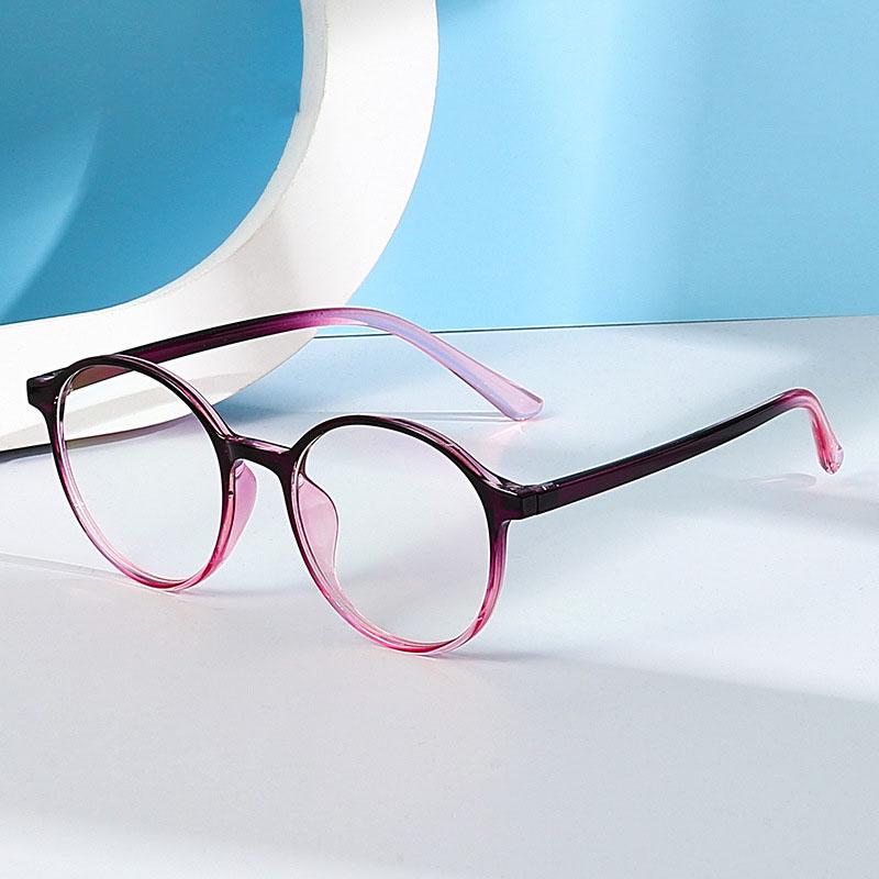 Korean Fashion Style Women's Glasses Round Shape Blue Light Blocking Glasses Frames  Female Eyeglasses