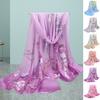 Schickes Damen Halstuch Blumenmuster Vogelmuster Seidig Bunt Breit Sonnenschutz Chiffon Waschbar Reise Damen Schal Kleidung Accessoire