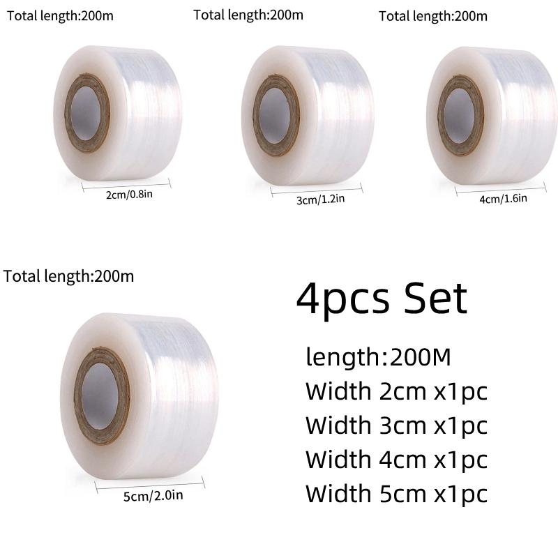 200M PE Grafting Tape Film Self-adhesive Garden Tree Plants Seedlings Vine Grafting Tape Stretchable Film 6/8/10/12cm Width