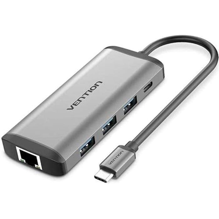 Hub USB - VENTION - CNDHB - Argenté - Connectivité multiple - Pratique et compact