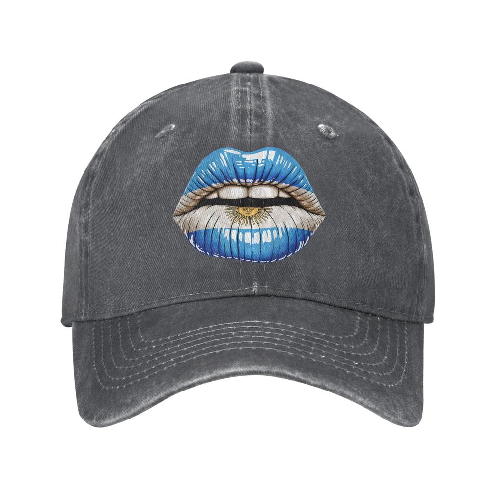 Argentina Flag Lips Casual Baseball Cap For Unisex Adult Summer Tennis Skate Trucker Hat Streetwear Breathable Baseball Caps