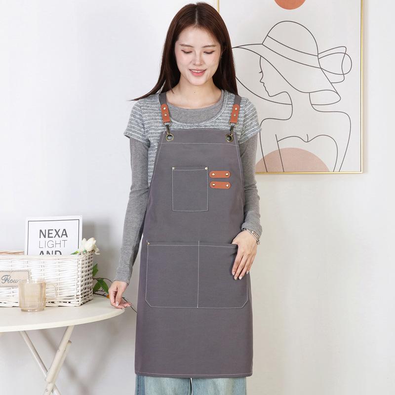 Водонепроницаемый и маслостойкий холщовый фартук: Кухня, Кофейня, Садоводство, Рабочая одежда из денима