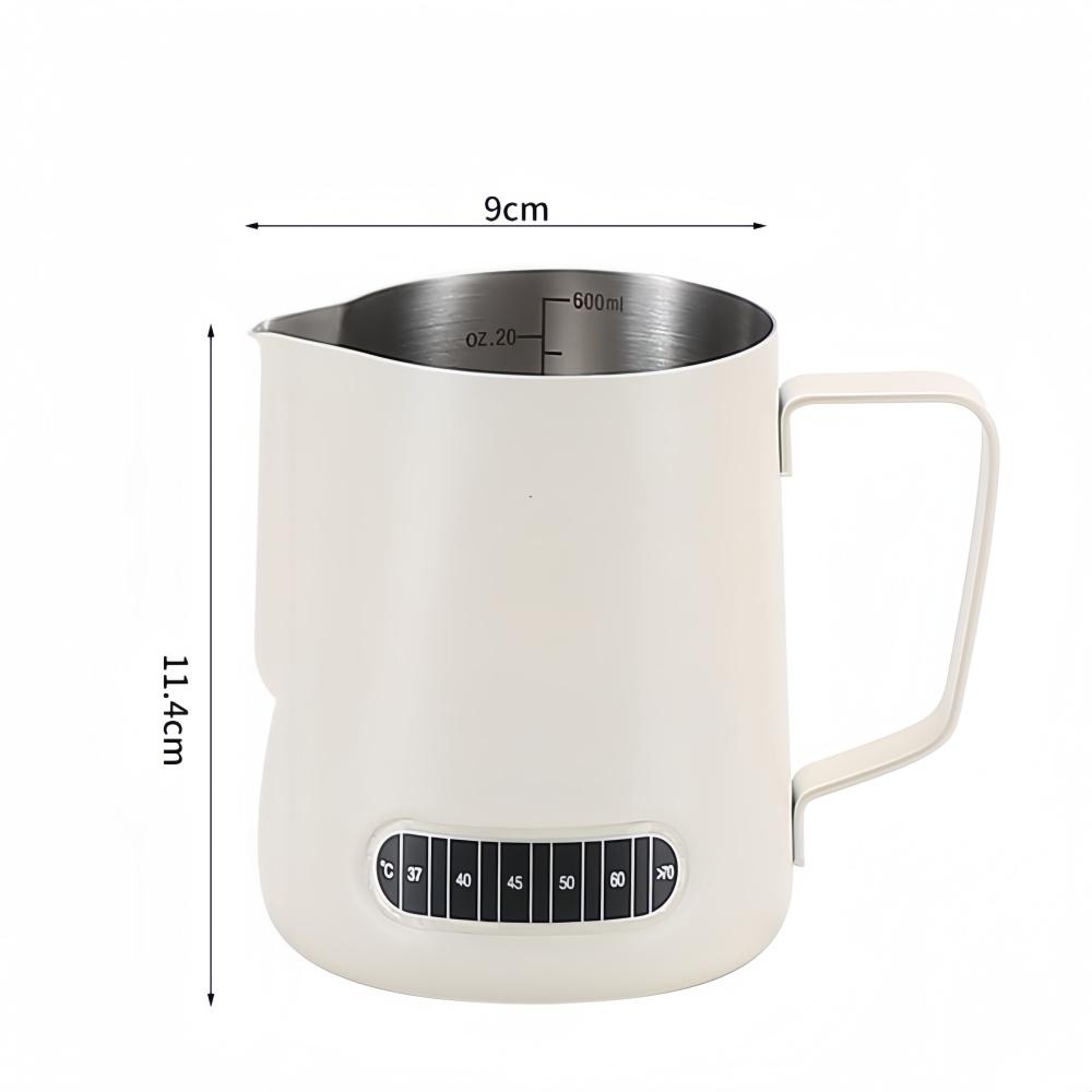 Coffee Milk Frother Jug Temperature Sensing Patch Stainless Steel Accurate Scale Volume Control Advanced Professional CoffeeTool