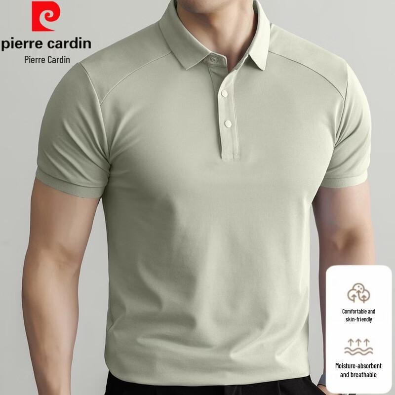 

Летняя мужская футболка-поло с коротким рукавом Pierre Cardin 2026, охлаждающая, из ледяного шелка 4XL