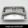 Chulv Stainless Steel 3-Compartment Meal Tray Set