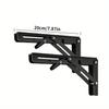 2pcs Sturdy Steel Folding Shelf Brackets Wall-Mounted Design for Workbench Table, Table Shelves Angle Bracket Home Hardware