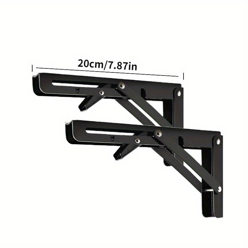 2pcs Sturdy Steel Folding Shelf Brackets Wall-Mounted Design for Workbench Table, Table Shelves Angle Bracket Home Hardware
