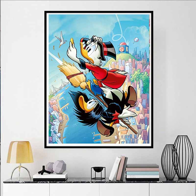 Disney 5D DIY Diamond Painting Decoration Scrooge Black Crow Magic Carpet Adventure Illustration Diamond Embroidery Rhinestone CrossStitch Set Handmad