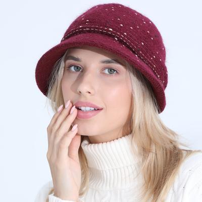Gorros tejidos nuevos para mujer, gorro de cubo a la moda de colores mezclados para otoño e invierno, gorro grueso y cálido de terciopelo